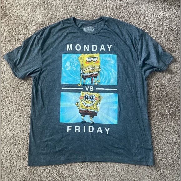 SpongeBob Graphic T-Shirt - Monday vs Friday
Men’s 
Size 2XL
NWOT - Picture 1 of 3